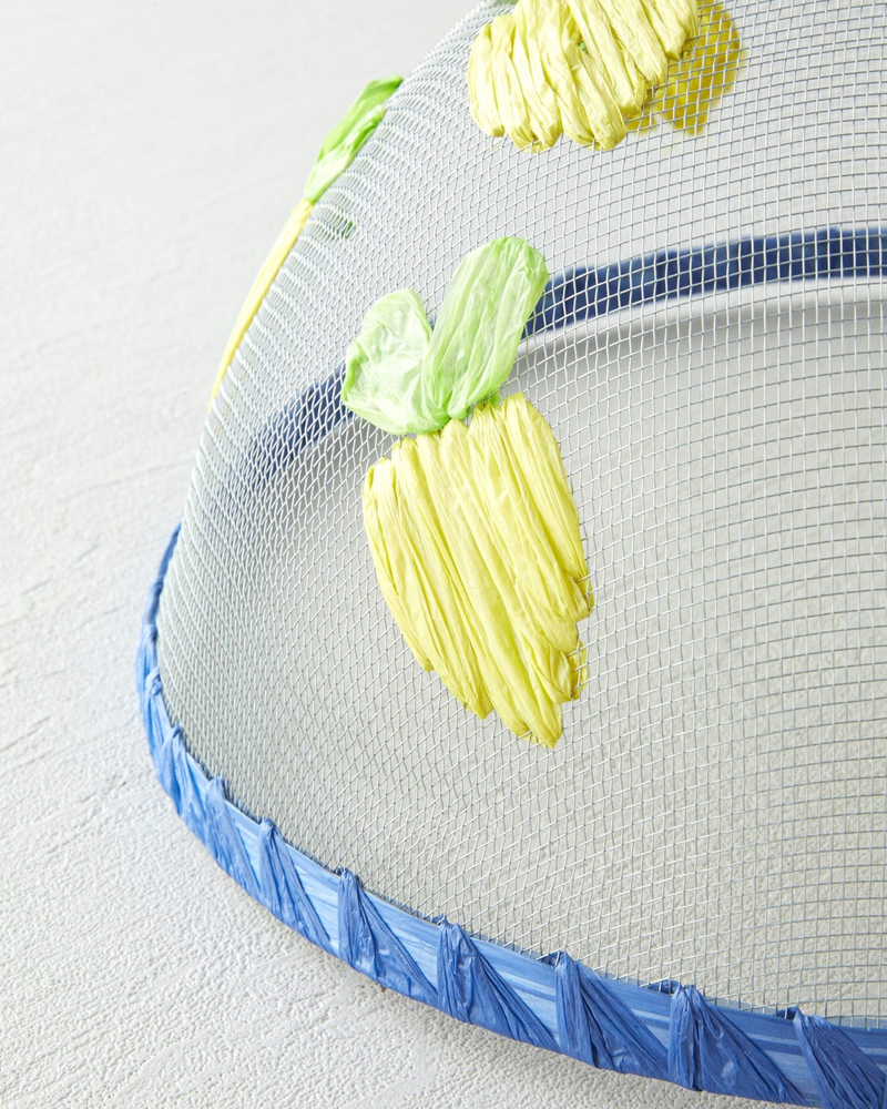 Lemon Bloom Metal Servis Tamamlayıcı 30 cm Sarı-Lacivert