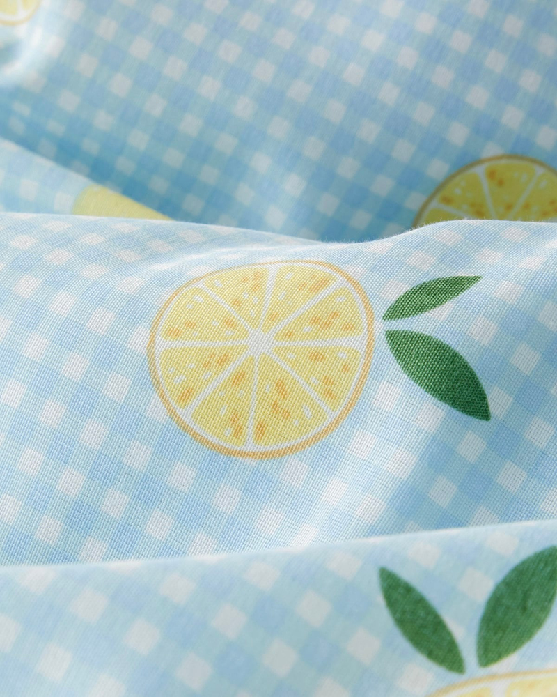 Lemon Breeze Kolay Ütülenir Çift Kişilik Nevresim Seti 200x220 cm Mavi-Sarı