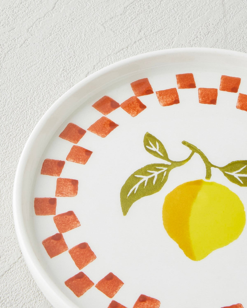 Lemon Garden Seramik 6'lı Pasta Seti 16 cm Renkli