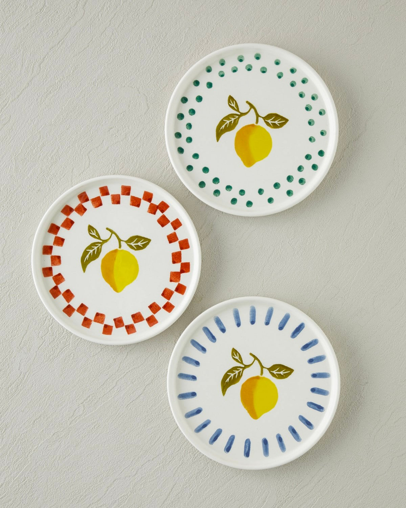 Lemon Garden Seramik 6'lı Pasta Seti 16 cm Renkli