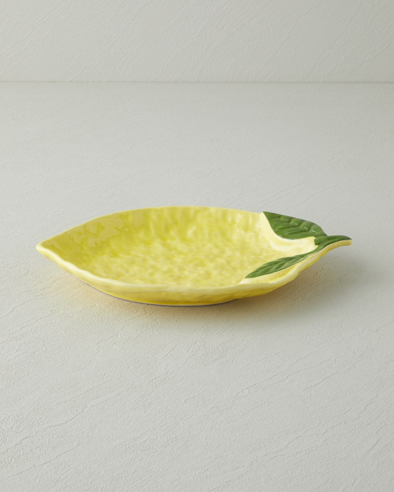 Lemonella Seramik Kayık Tabak 27x19x3 cm Sarı