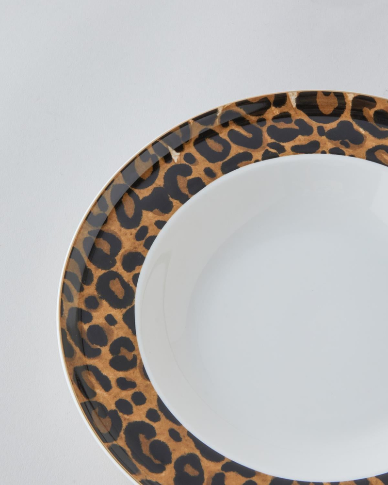 Leopardo Bone Porselen Yemek Takımı 24 Parça 6 Kişilik Kahverengi