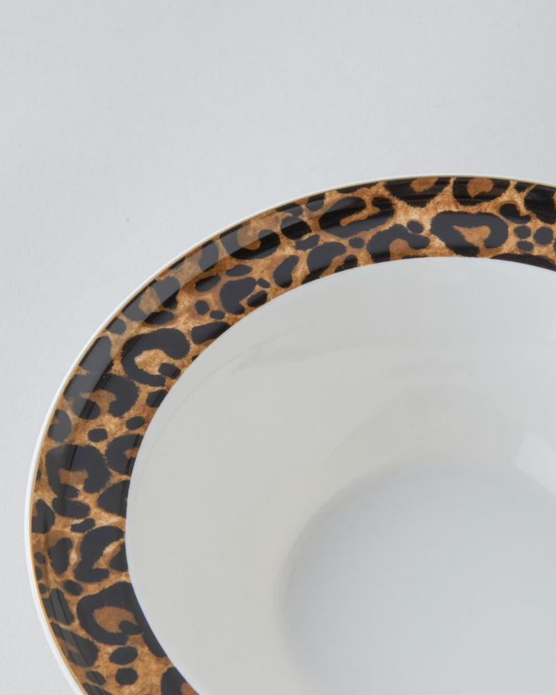 Leopardo Bone Porselen Yemek Takımı 24 Parça 6 Kişilik Kahverengi
