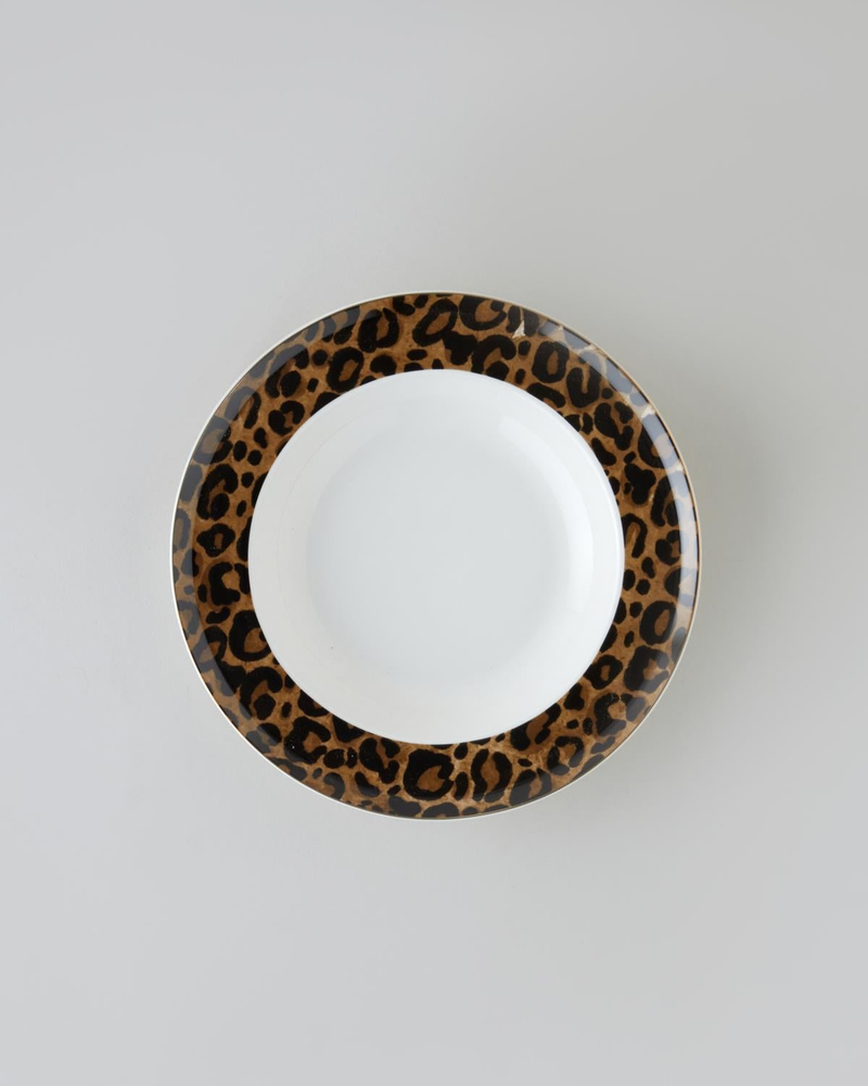 Leopardo Bone Porselen Yemek Takımı 24 Parça 6 Kişilik Kahverengi