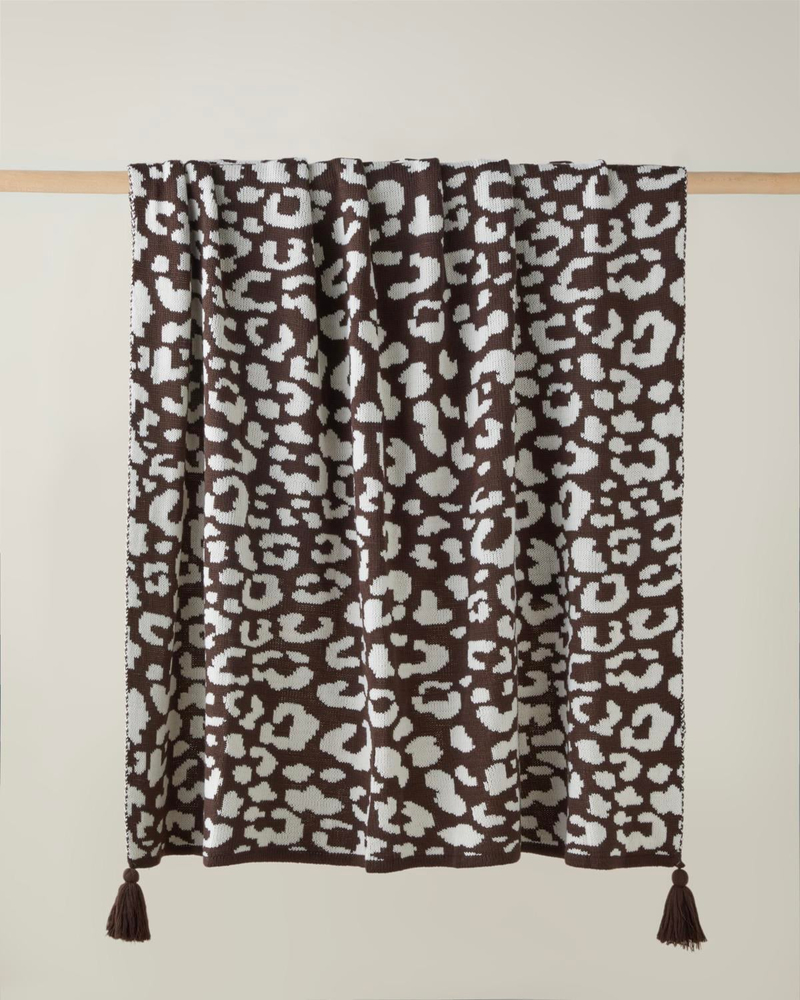 Leopardo Koltuk Şalı 130x170 cm Kahve - Bej