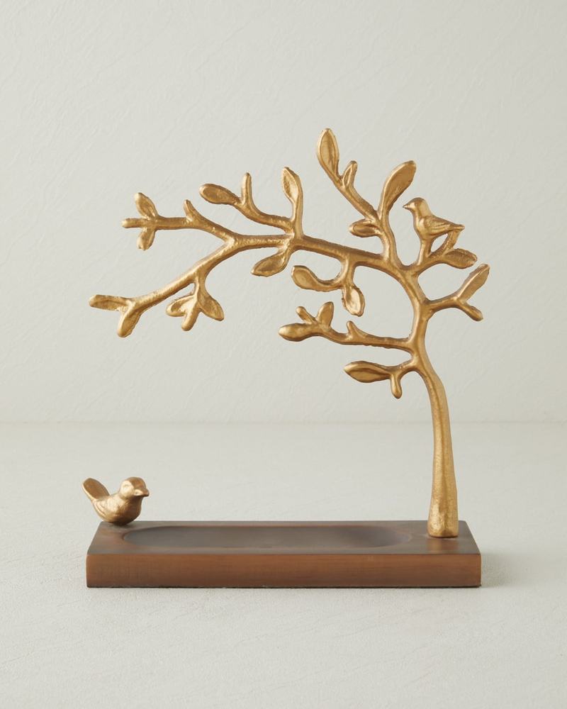 Leora Ahşap-Metal Dekoratif 25x26 cm Kahve – Gold