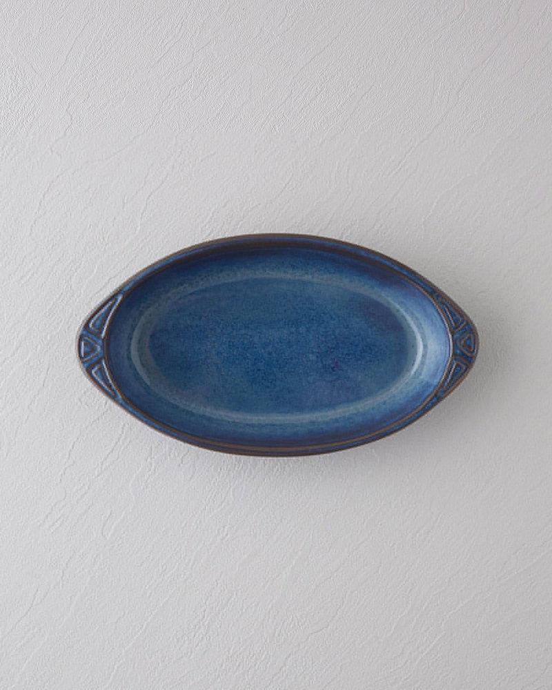 Lia Seramik Fırın Kabı 26x14,5x4 cm Mavi