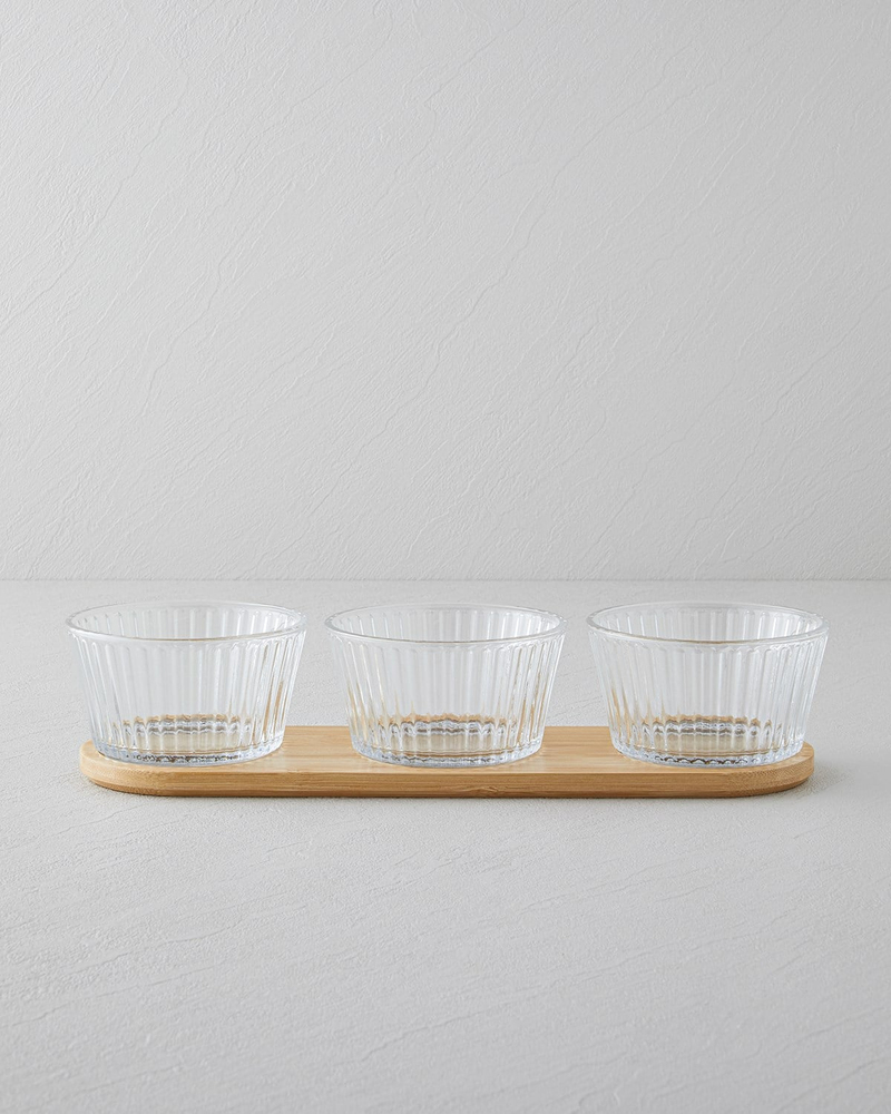 Linea Cam-Bambu 4 Parça Sunumluk 11x6,5 cm Şeffaf