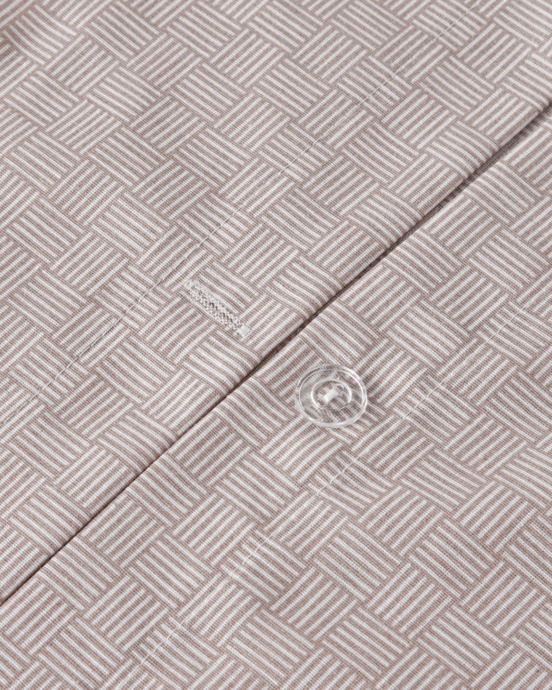 Linework Kolay Ütülenir Çift Kişilik Nevresim Takımı 200x220 cm Açık Mürdüm