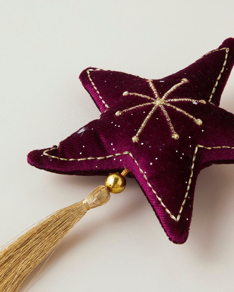 Little Star Kadife Askılı Aksesuar 18 cm Bordo
