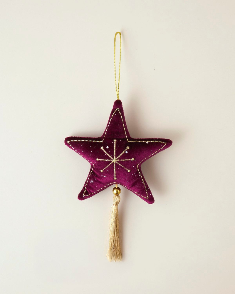 Little Star Kadife Askılı Aksesuar 18 cm Bordo