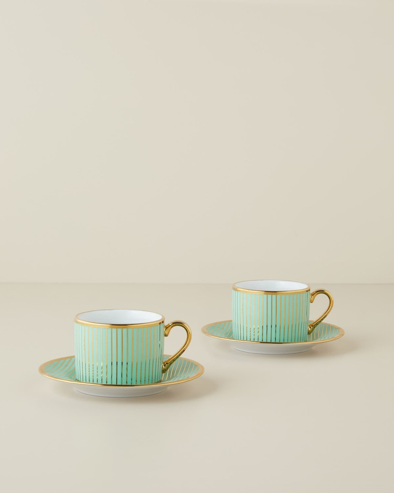 Livora New Bone China 4 Parça 2 Kişilik Çay Fincanı Takımı 220 ml Yeşil