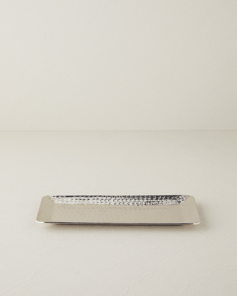 Liza Metal Dekoratif Tepsi 30,5x14x2,5 cm Silver