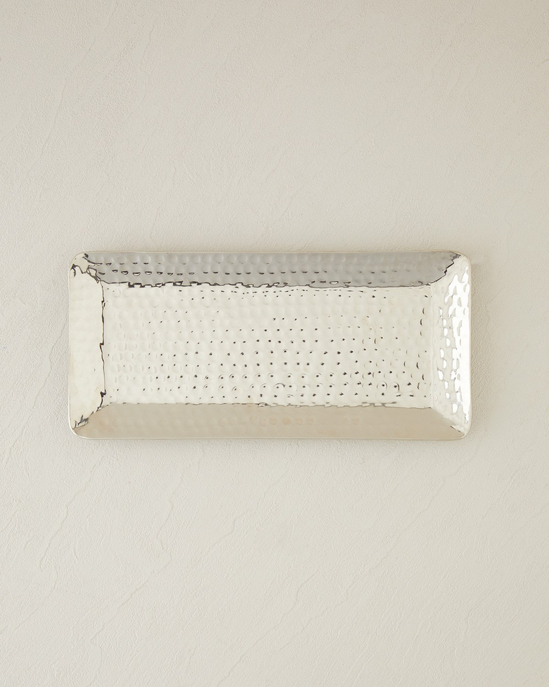 Liza Metal Dekoratif Tepsi 30,5x14x2,5 cm Silver