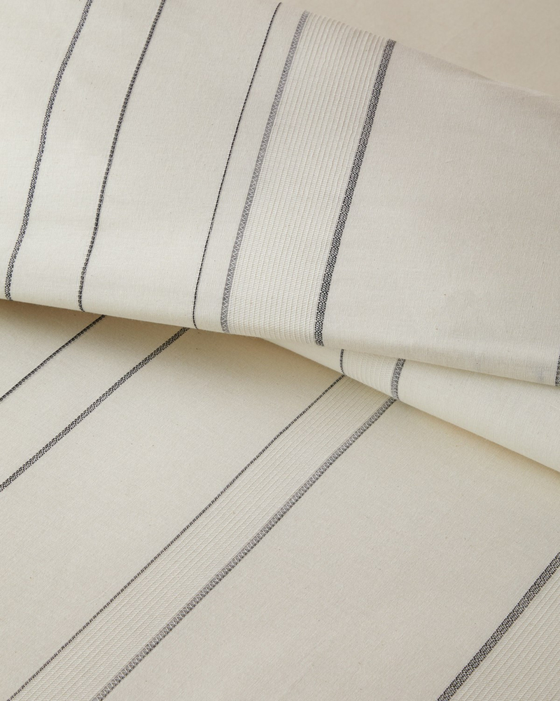 Loom & Line Pamuk İpliği Boyalı Çift Kişilik Çarşaflı Nevresim Takımı 200x220 cm Krem-Antrasit