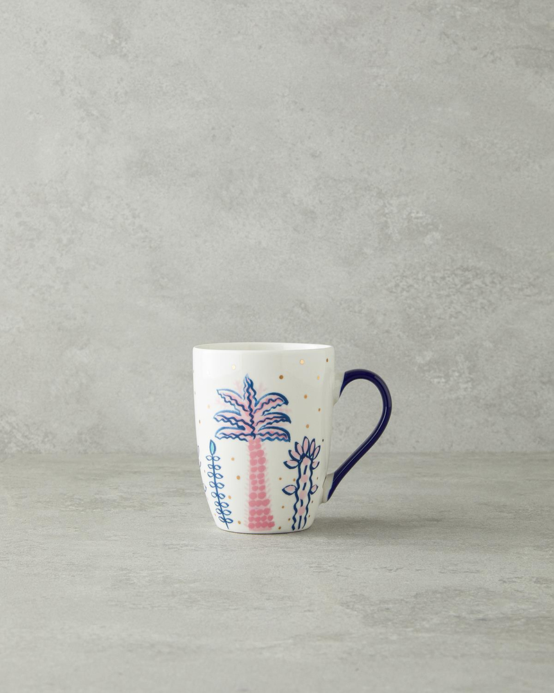 Love Adore New Bone China Kupa Pembe - Mavi