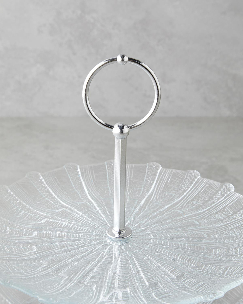 Luce Cam Katlı Servis 21+28 cm Şeffaf