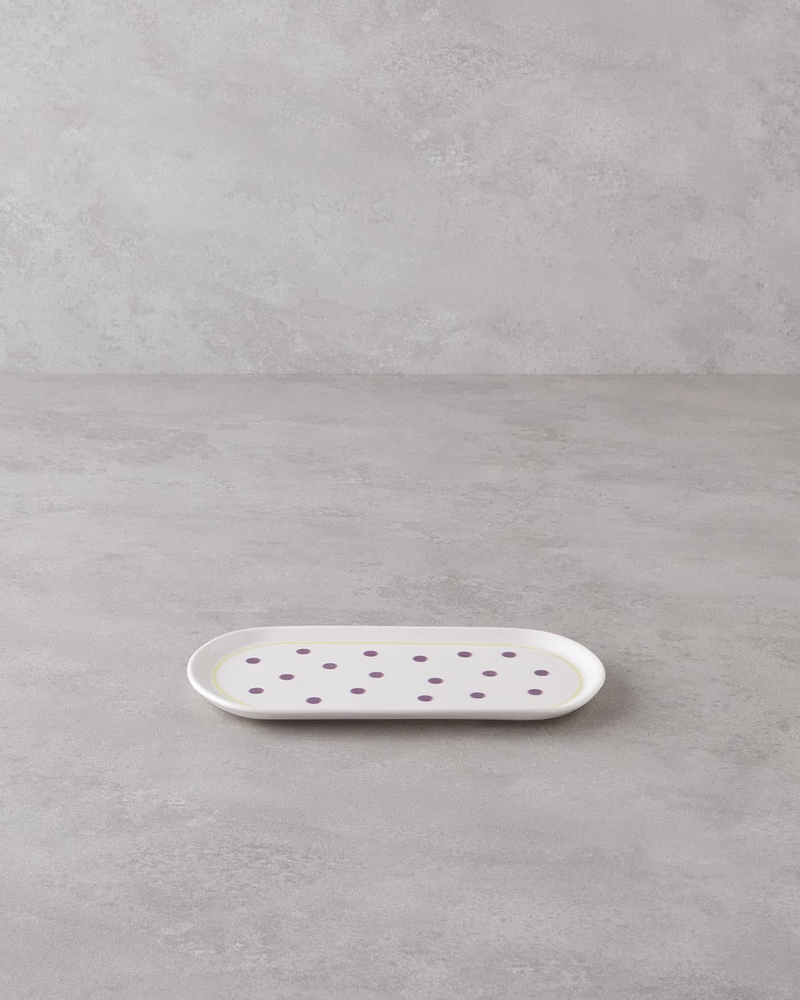 Luck Seramik Kayık Tabak 22 cm Mor