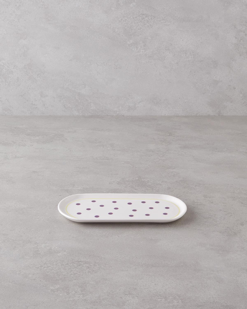 Luck Seramik Kayık Tabak 22 cm Mor