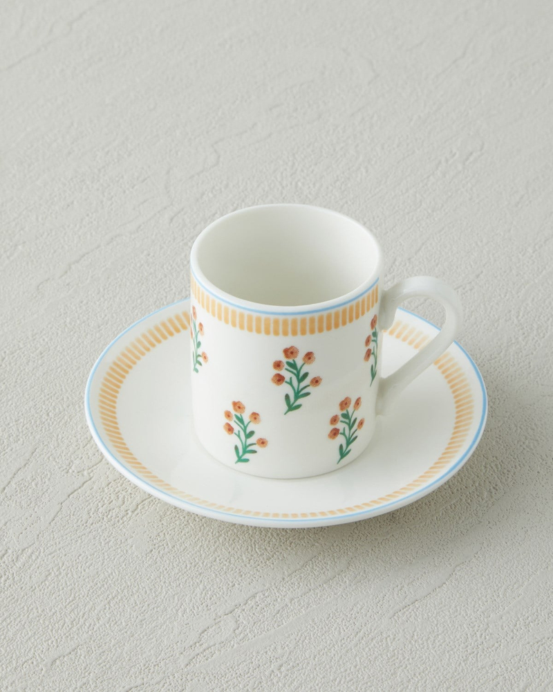 Lumina New Bone China 4 Parça 2 Kişilik Kahve Fincan Takımı 80 ml Sarı
