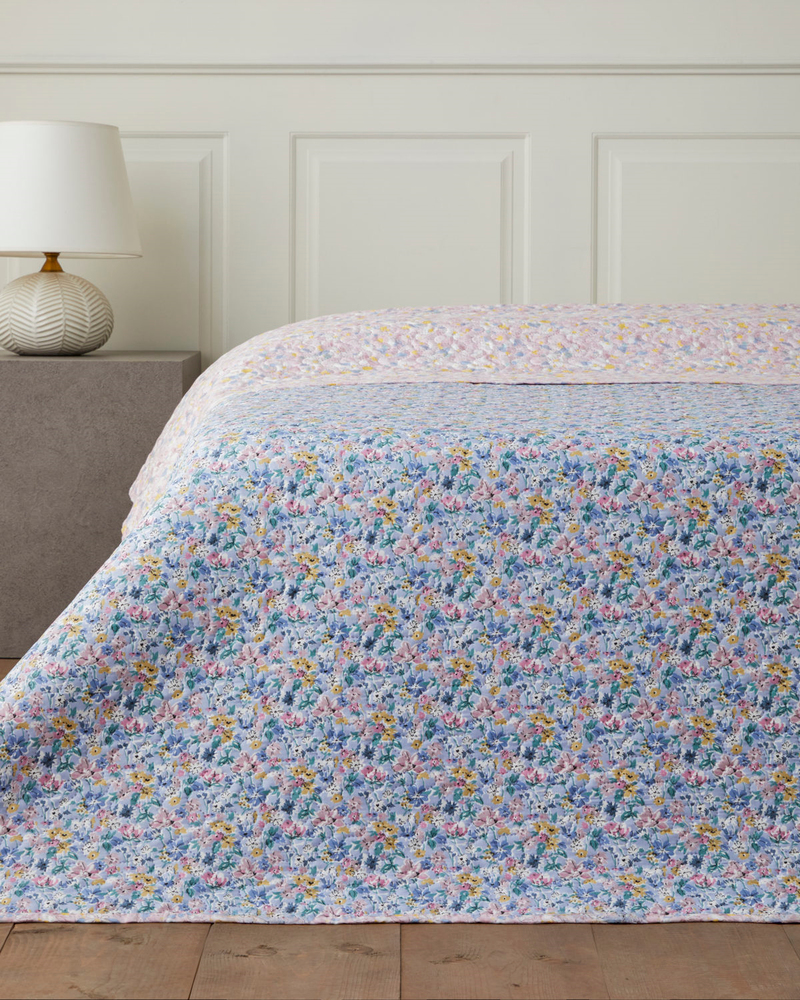 Lumira Fiorito  Çift Kişilik Çok Amaçlı Örtü 200x220 cm Açık Mavi