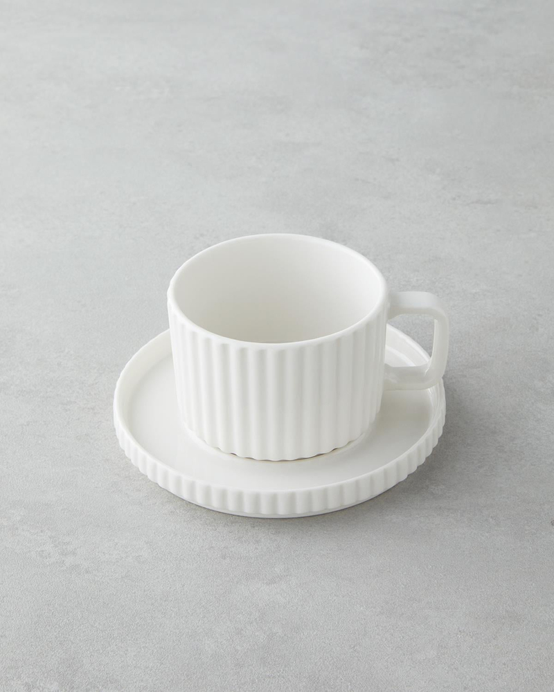 Lunara Porselen 4 Parça 2 Kişilik Çay Fincanı Takımı 220 ml Beyaz