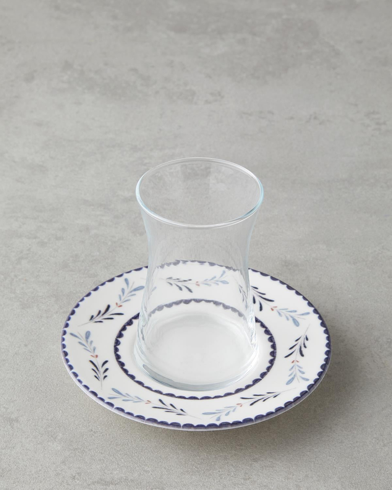 Lunessa Porselen 12 Parça 6 Kişilik Çay Seti 165 ml Mavi