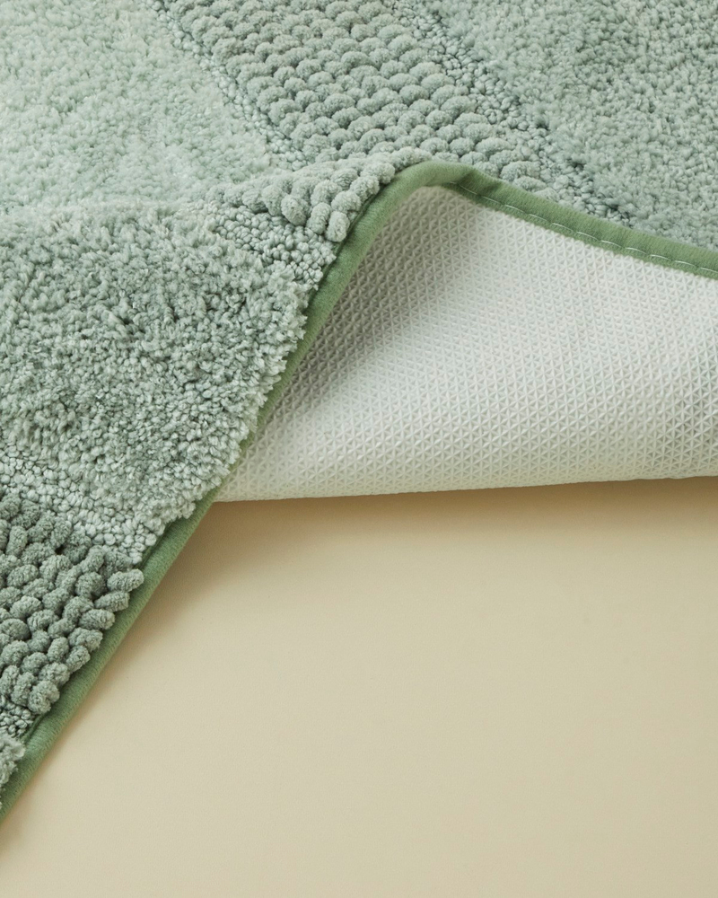 Luxiaa Kaydırmaz Taban Banyo Paspası Seti 60x90 + 40x60 cm Açık Yeşil