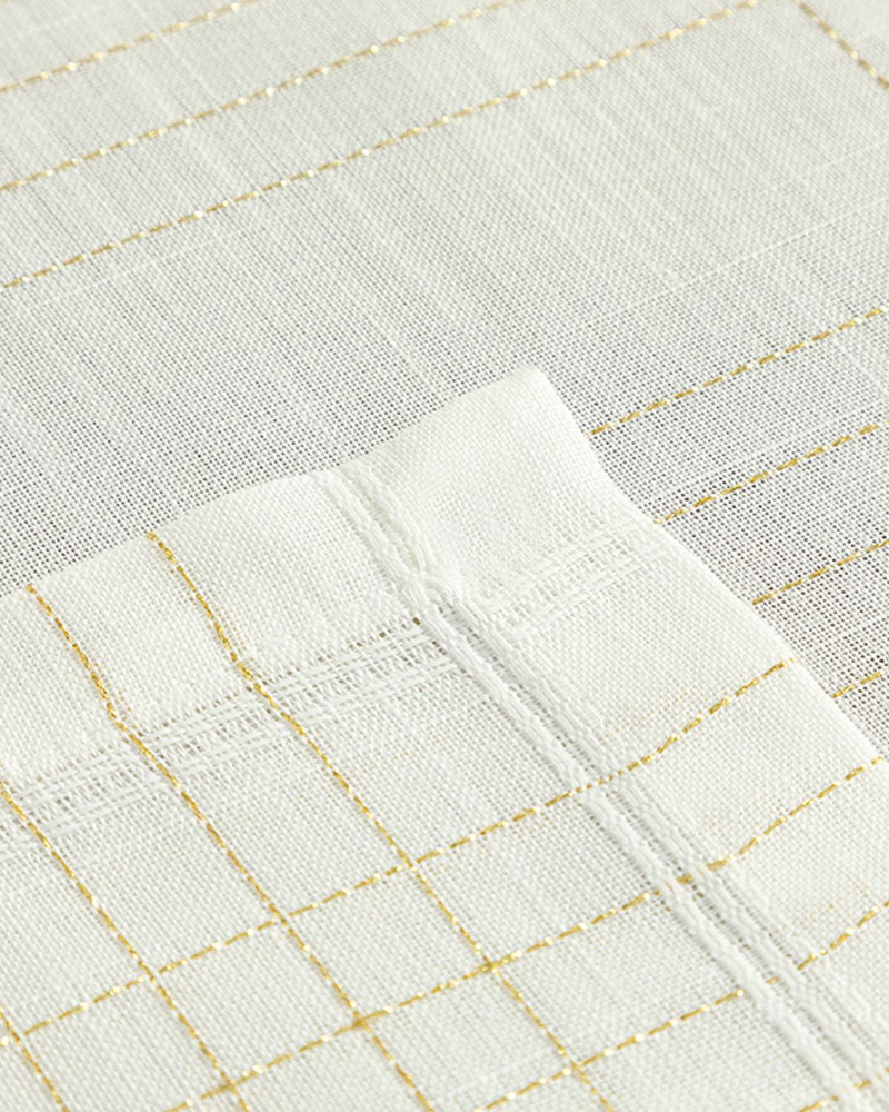 Luxury Polyester 2'li Amerikan Servis 30x45 cm Beyaz – Gold