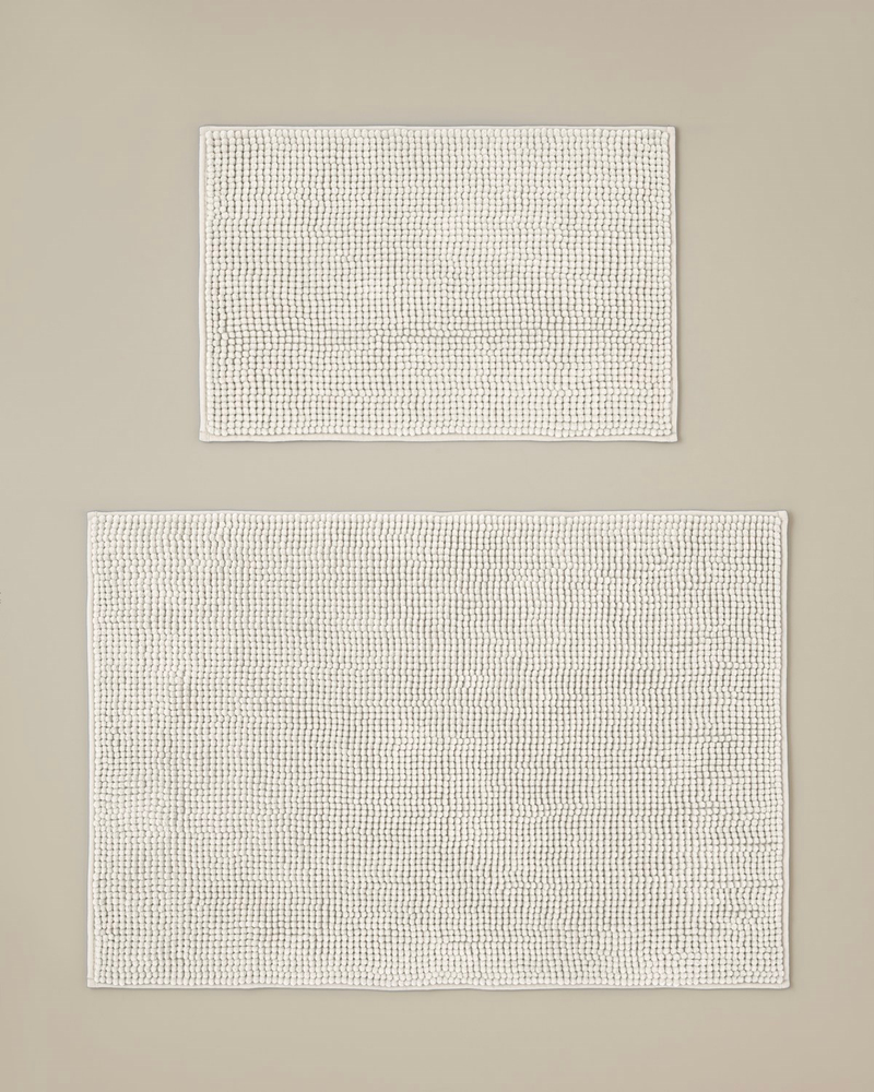 Macaroni Kaydırmaz Taban Banyo Paspası Seti 60x90 + 40x60 cm Ekru