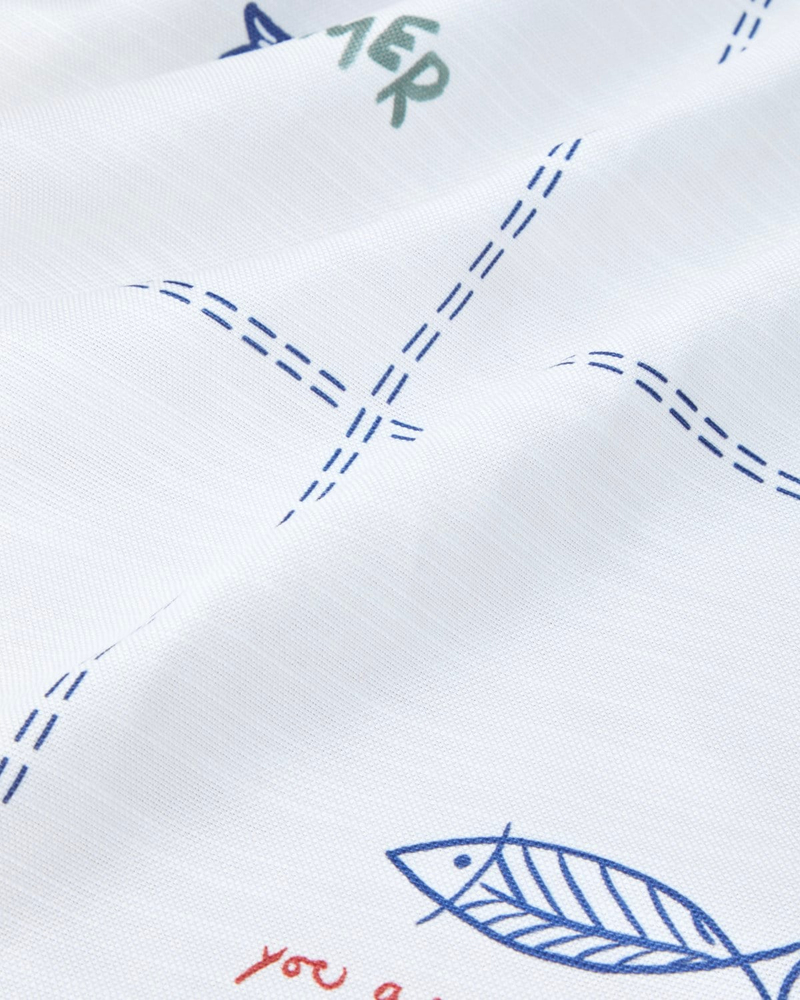 Marin Symphony Polyester Runner 40x140 cm Beyaz - Lacivert