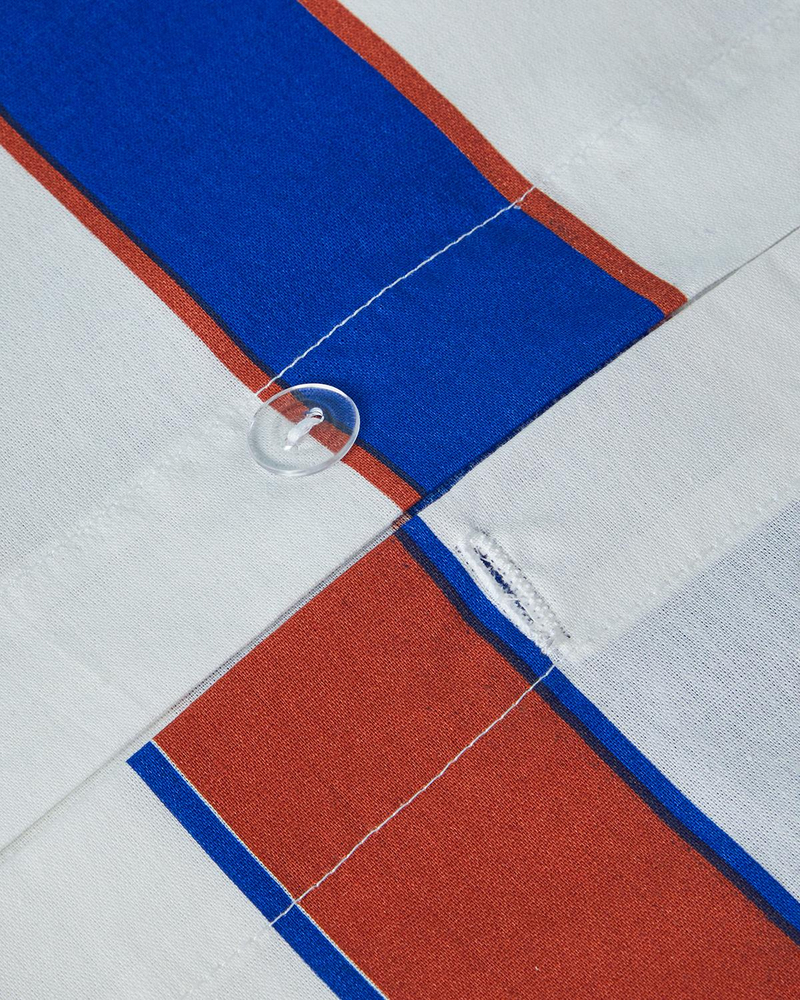 Marine Stripe Çift Kişilik Nevresim Seti Lacivert-Turuncu