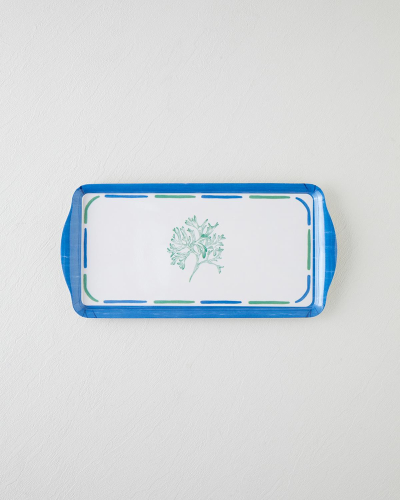 Mariscopia Melamin Tepsi 37x18 cm Mavi - Yeşil