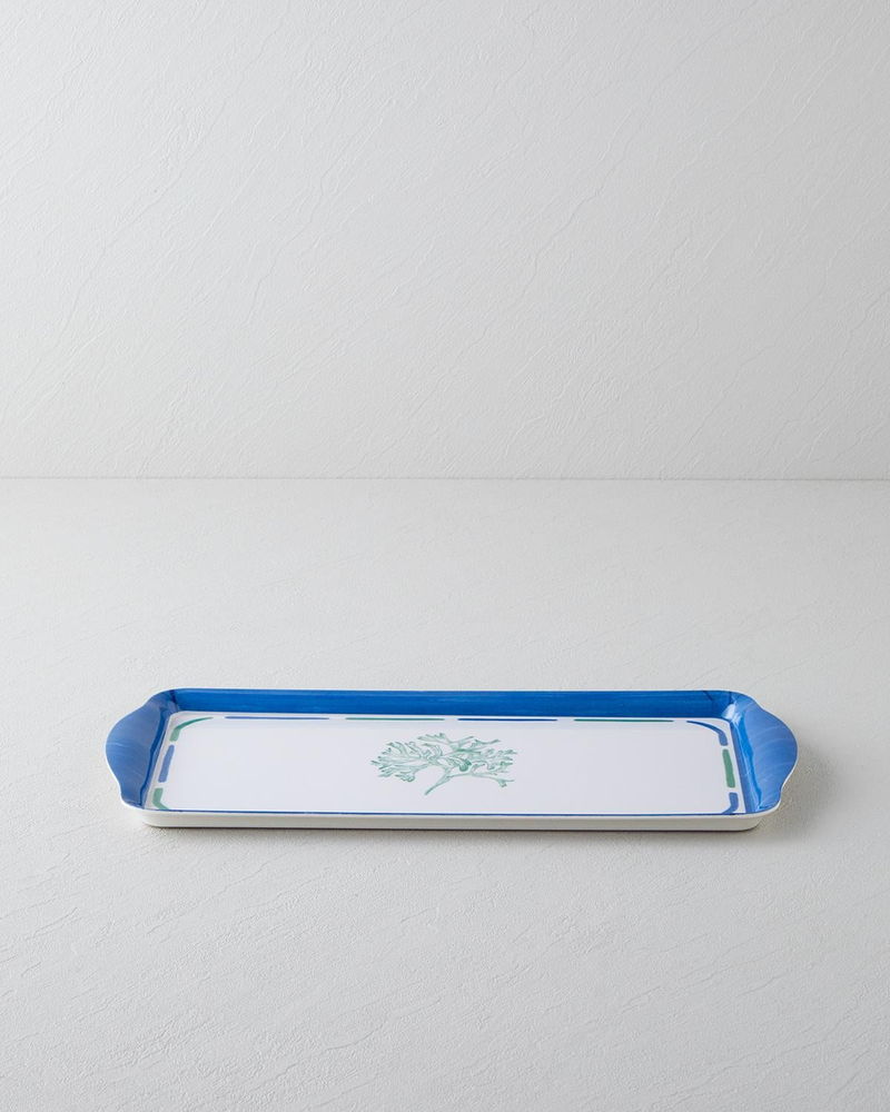 Mariscopia Melamin Tepsi 37x18 cm Mavi - Yeşil