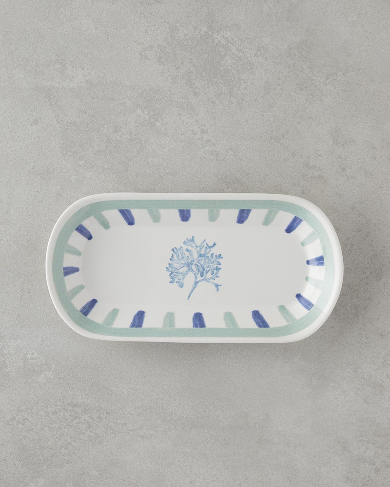 Mariscopia Seramik Kayık Tabak 25 cm Mavi-yeşil