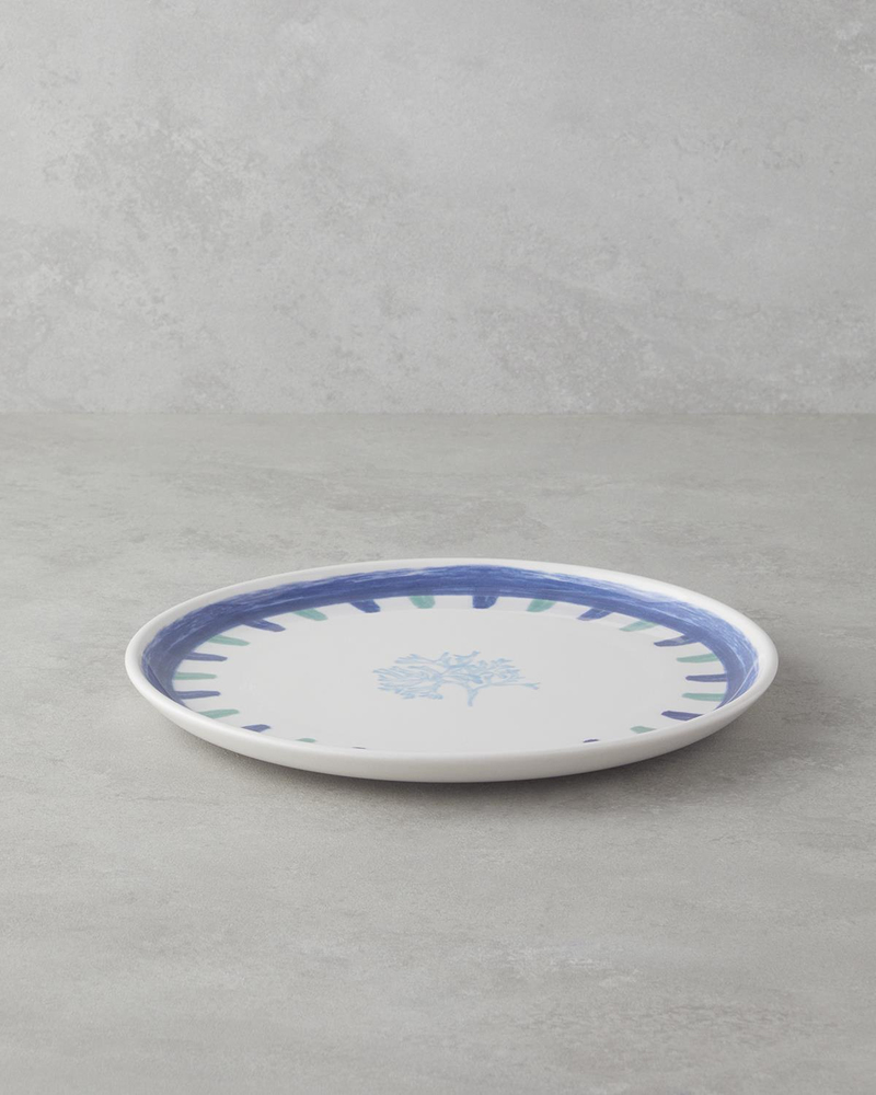 Mariscopia Seramik Servis Tabağı 26 cm Mavi-yeşil