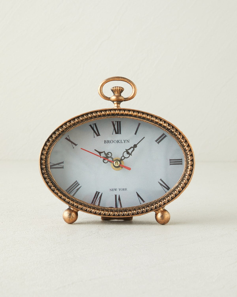 Marsel Metal Masa Saati 16,3x4,5x15,6 cm Bronz