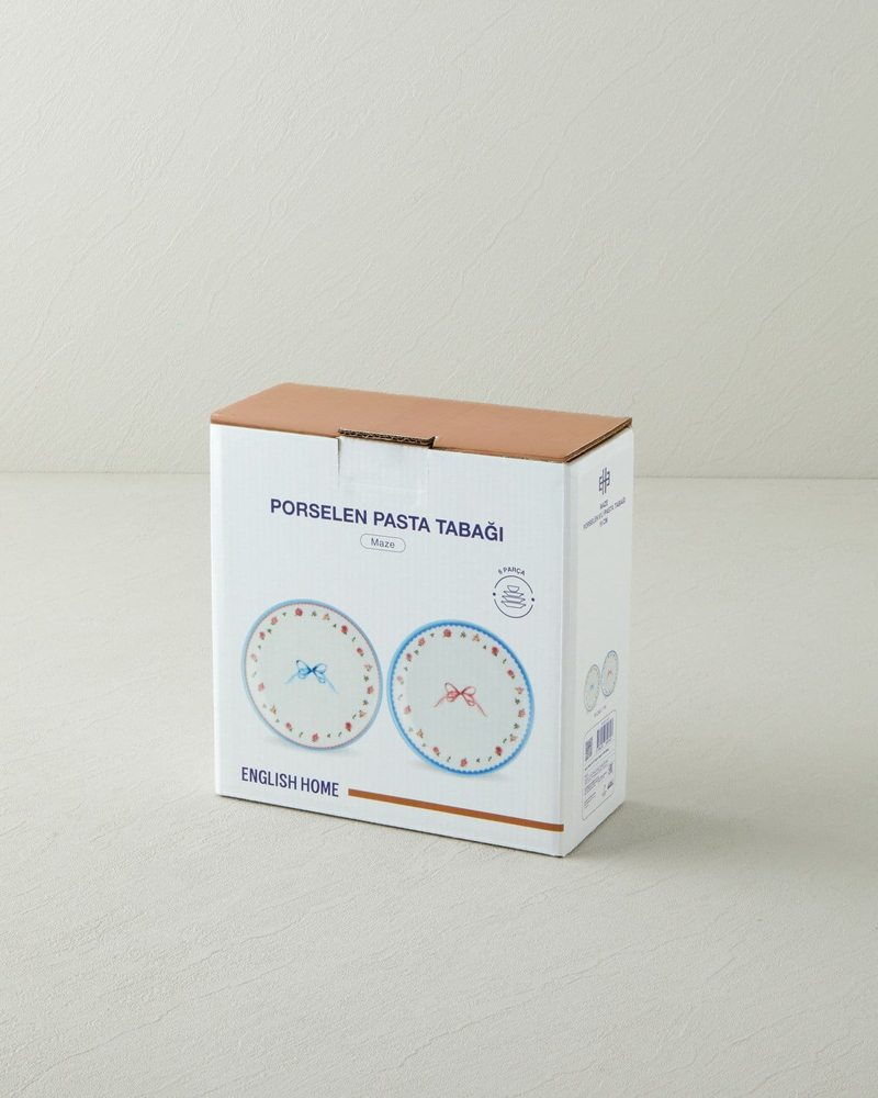 Maze Porselen 6'lı Pasta Seti 19 cm Renkli