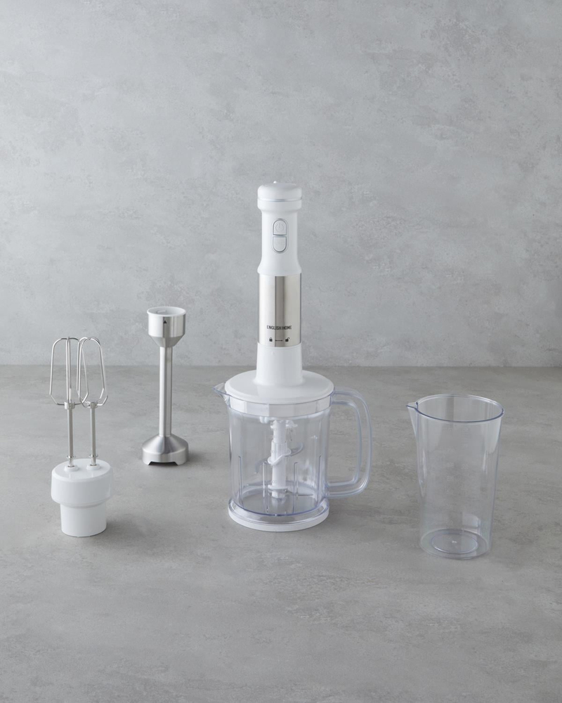 MBS 3010 4 Bıçaklı Mini Blender Seti 1500W Beyaz-Krom