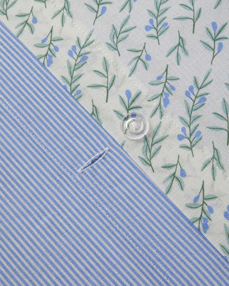 Meadowbud Kolay Ütülenir Çift Kişilik Nevresim Seti 200x220 cm Mavi - Yeşil
