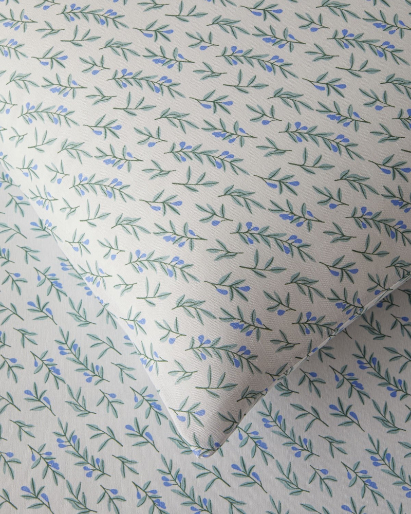 Meadowbud Kolay Ütülenir Çift Kişilik Nevresim Seti 200x220 cm Mavi - Yeşil