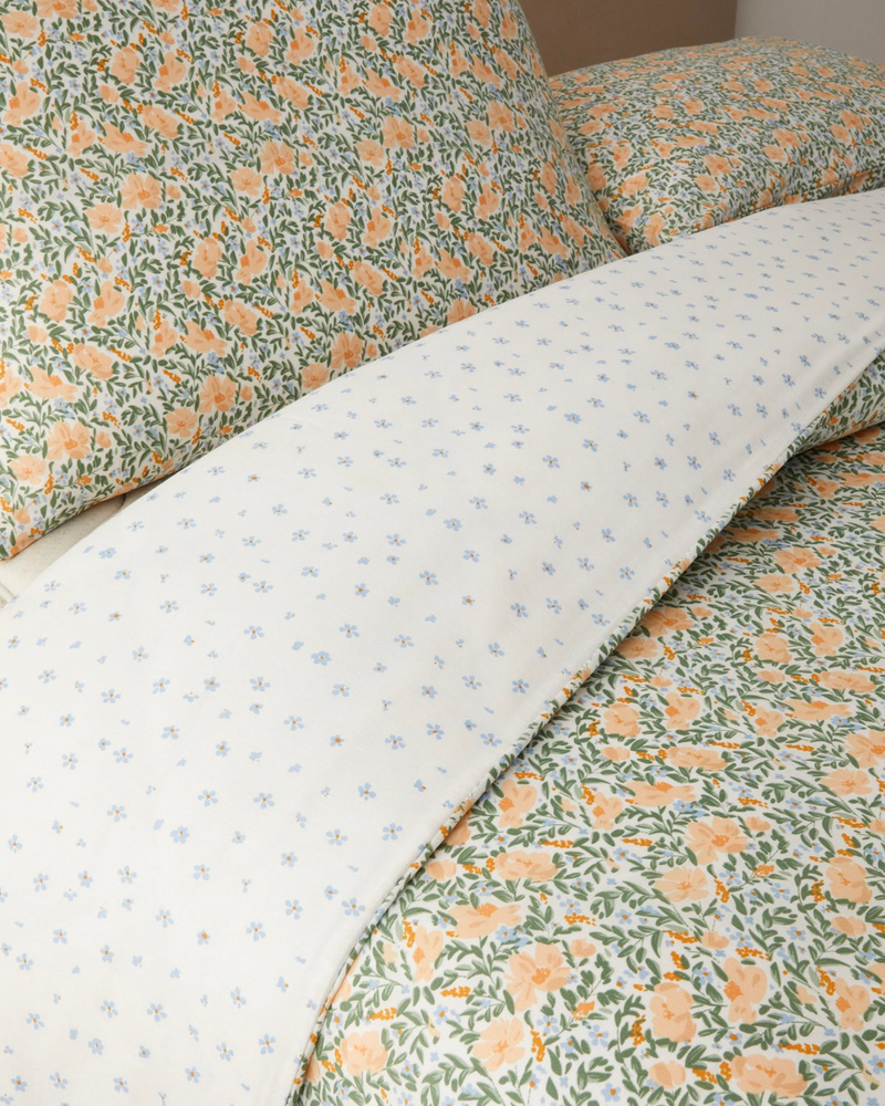 Meadows Light  Kolay Ütülenir Super King Nevresim Seti 260x220 cm Sarı-Yeşil