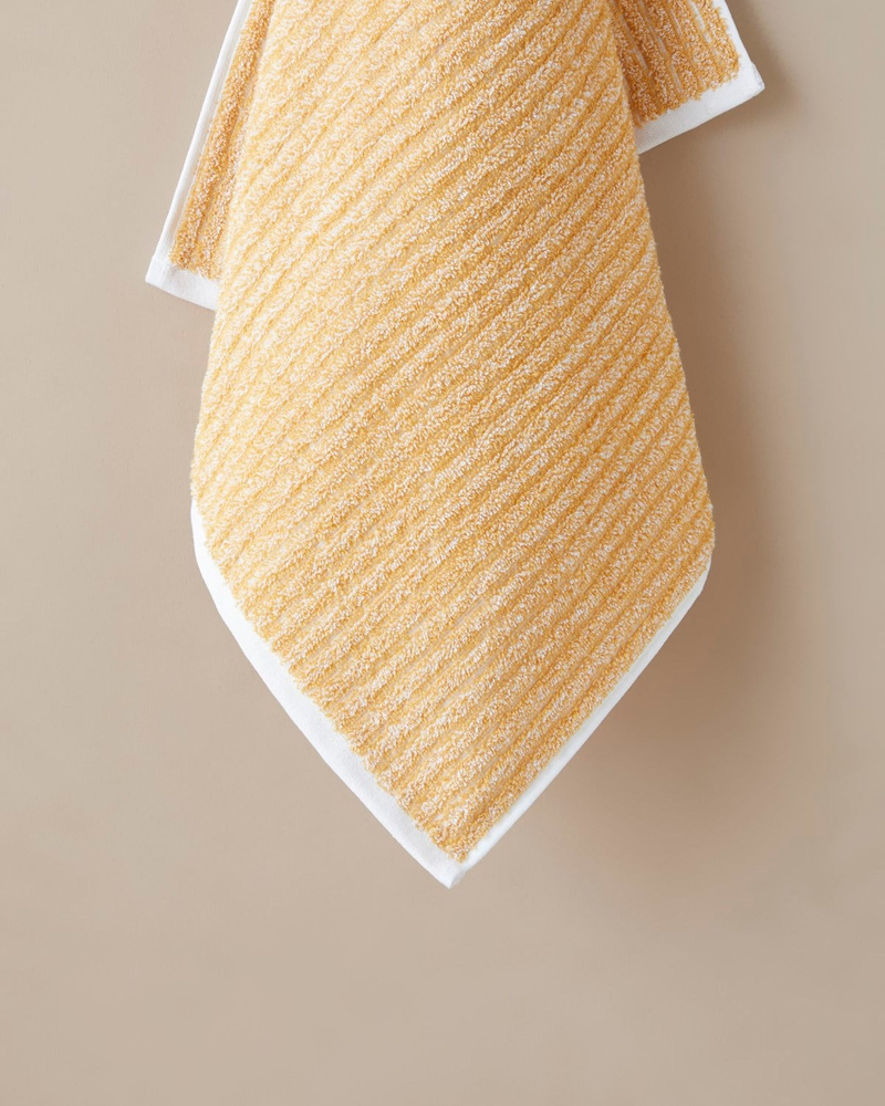 Melange Stripe Pamuk Banyo Havlusu 90x150 cm Sarı
