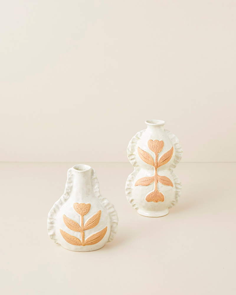 Merisa Stoneware Vazo 20 cm Bej - Açık Kahve