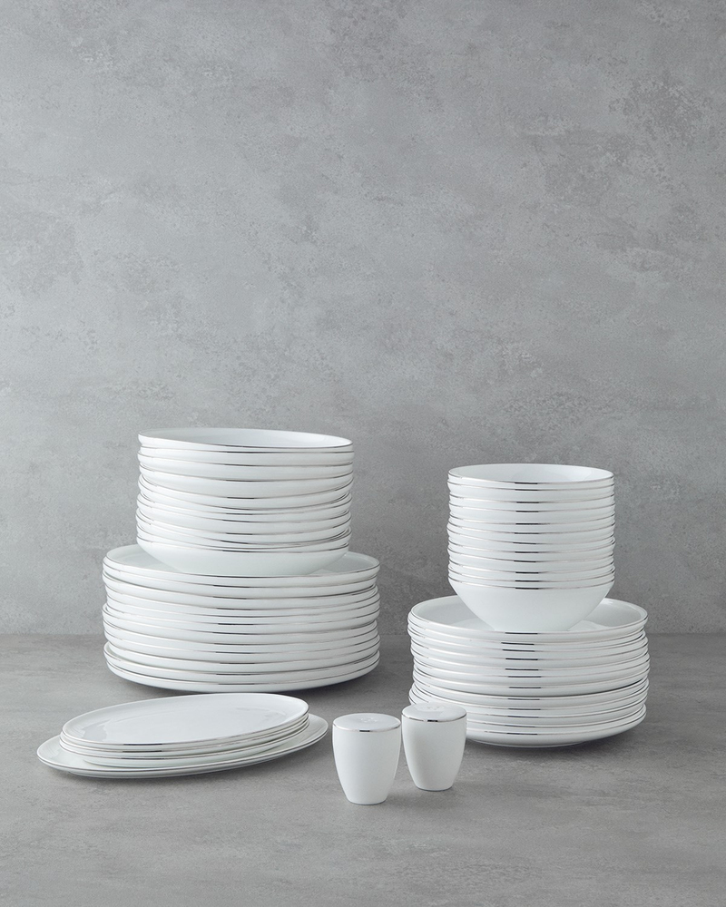 Milano Bone Porselen Yemek Takımı Silver