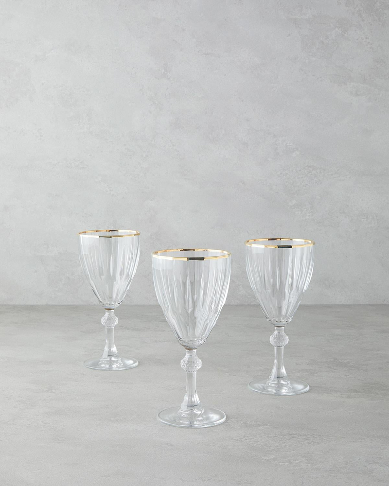 Mirage Cam 3'lü Kadeh 240 ml Şeffaf-Gold