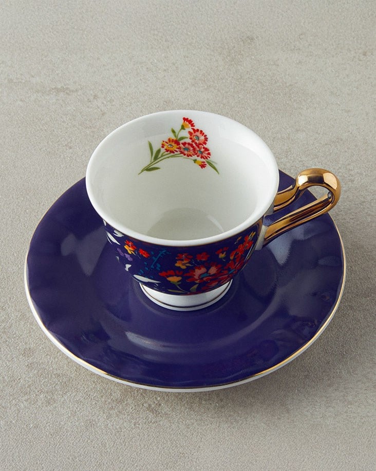 Miranda New Bone China 4 Parça 2 Kişilik Kahve Fincan Takımı Lacivert