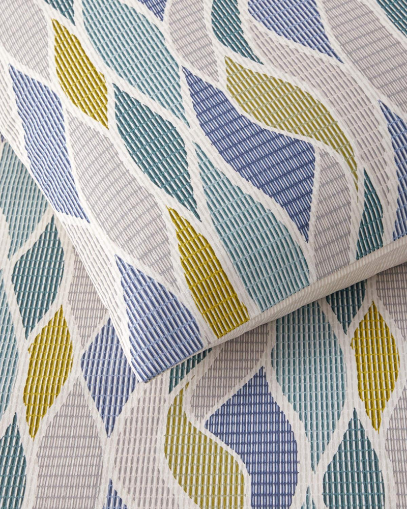 Modern Braid Kolay Ütülenir Çift Kişilik Nevresim Takımı 200x220 cm Yeşil-Mavi