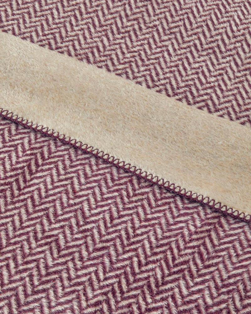 Modern Chevron Akrilik Tek Kişilik Battaniye 150x200 cm Mürdüm
