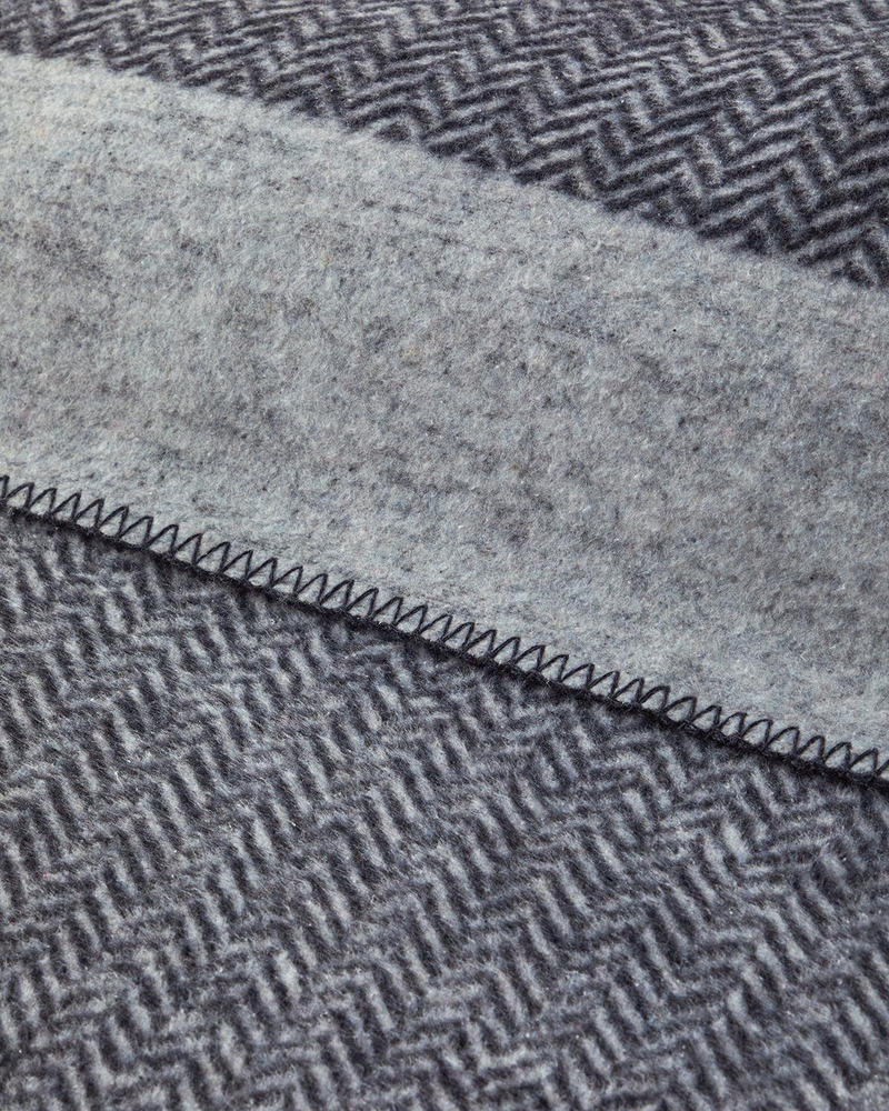Modern Chevron Pamuklu Çift Kişilik Battaniye Gri